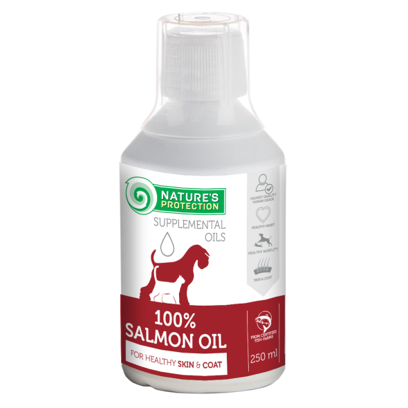 Харчова добавка для собак та котів Nature&#039;s Protection Salmon Oil, 250 мл