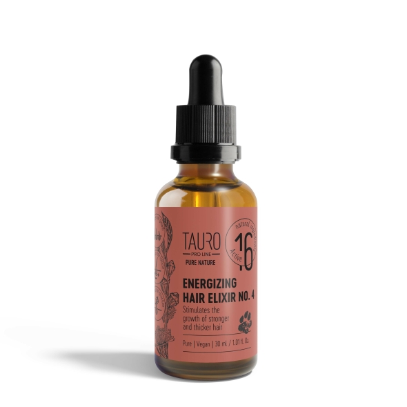 Еліксир для стимуляціії росту шерсті у собак і котів Tauro Pro Line Energizing Hair Elixir № 4, 30ml - 1
