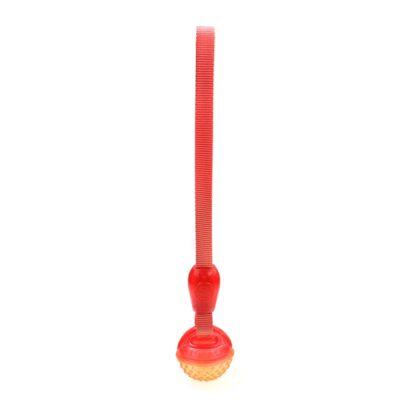 Іграшка для собак MISOKO&amp;CO М&#039;яч з пищалкою та ременем, orange, 35х6 cm - 1