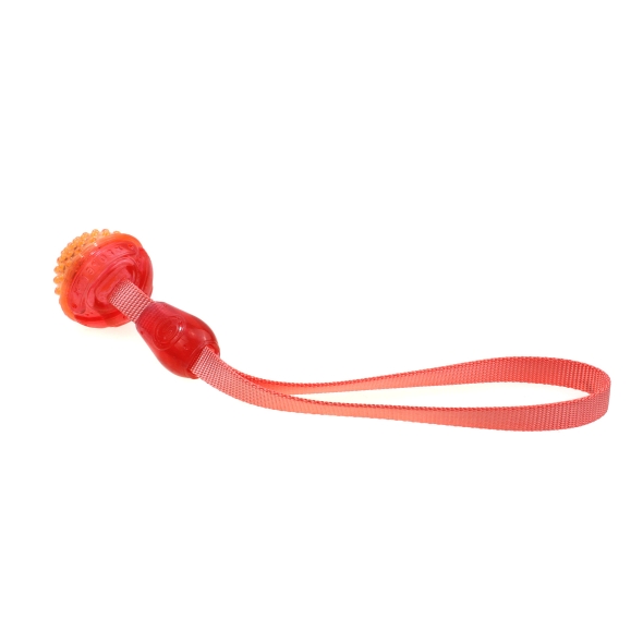 Іграшка для собак MISOKO&amp;CO М&#039;яч з пищалкою та ременем, orange, 35х6 cm