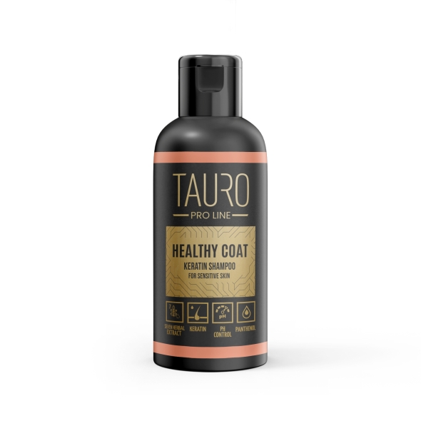 Шампунь з кератином для собак і кішок усіх порід Tauro Pro Line Healthy Coat Keratin Shampoo 50 мл