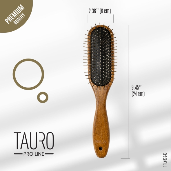 Масажна щітка Tauro Pro Line для довгошерстих собак, 4x6x1.5 см - 2