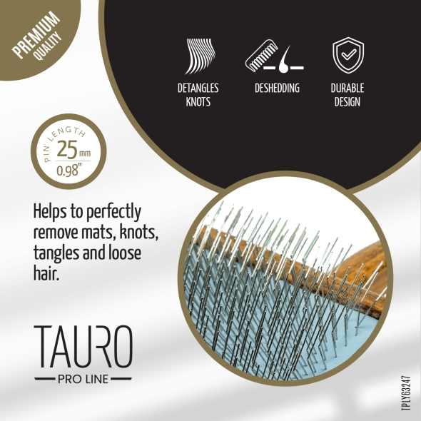 Гребінець-щітка „Tauro Pro Line“ для собак з довгою або густою шерстю - 3