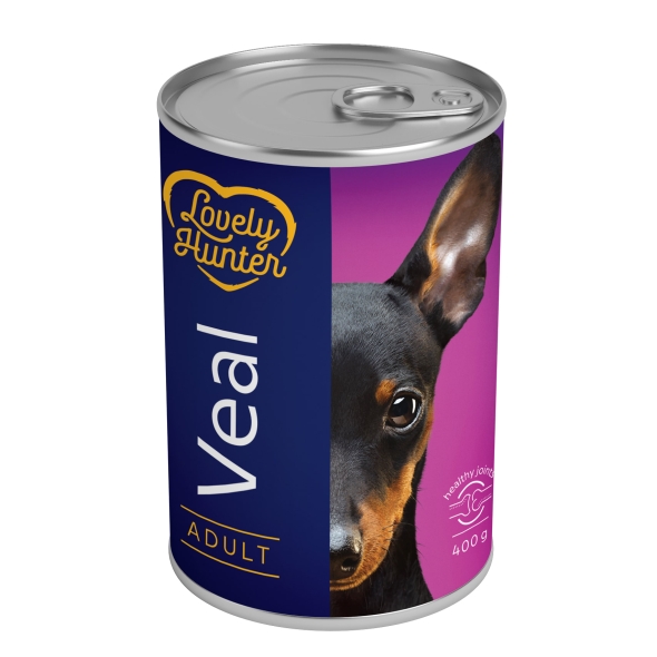 Влажный корм для взрослых собак с телятиной Lovely Hunter Adult veal 400 г