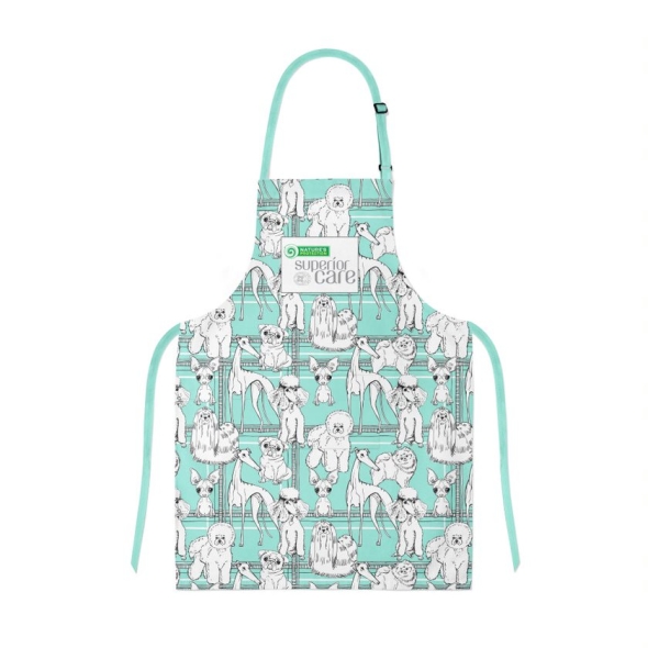 Фартух для грумера Nature&#039;s Protection Superior care, with puppies, 60x70 cm, mint colored