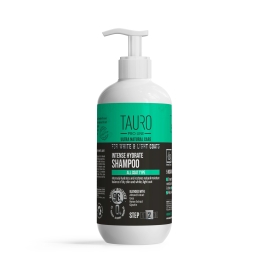 Tauro Pro Line Ультра Natural Care White Coat Intense Hydrate Shampoo Интенсивно увлажняющий шампунь для собак и кошек с белой, светлой окраской, 400 мл