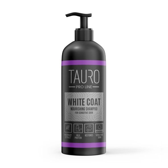Живильний шампунь для собак і котів з білою шерстю Tauro Pro Line White Coat Nourishing Shampoo 1000 мл