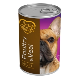 Вологий корм для дорослих собак з м&#039;ясом птиці і телятиною Lovely Hunter Adult Poultry and Veal 400 г