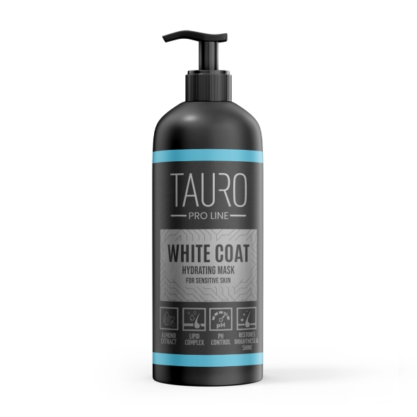 Зволожуюча маска для собак та котів з білою шерстю Tauro Pro Line 250 мл