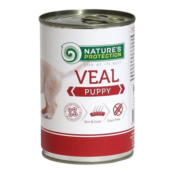 Вологий корм для цуценят всіх порід з телятиною Nature&#039;s Protection Puppy Veal 800г