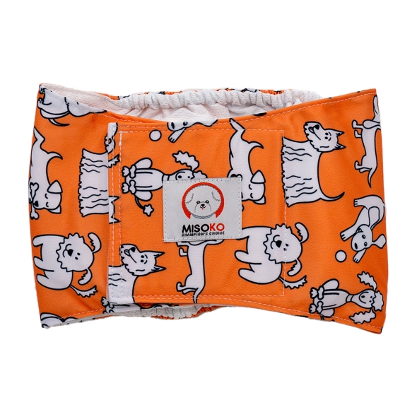 Misoko&amp;Co Багаторазовий підгузок для кобелів, S (цуценята), coral