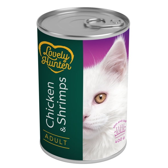 Вологий корм для дорослих котів з курятиною і креветками Lovely Hunter Adult Chicken and Shrimps 400 г