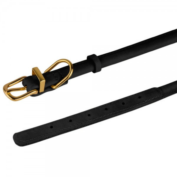 Нашийник для собак шкіряний круглий BronzeDog Premium Crazy чорний, розмір S - 3