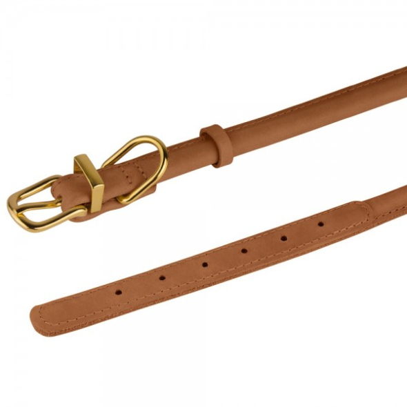 Нашийник для собак шкіряний круглий BronzeDog Premium Crazy світло-коричневий, розмір S - 3