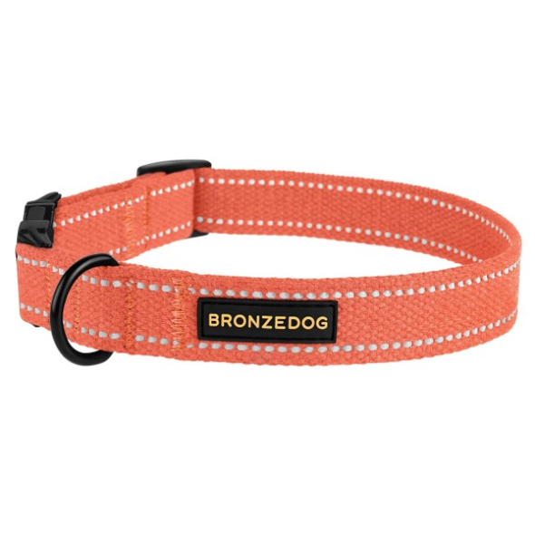 Нашийник для Собак Bronzedog Брезент з металевою пряжкою помаранчевий, розмір M - 3