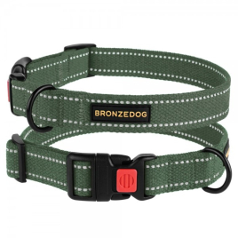 Ошейник для Собак Bronzedog Брезент Хаки, размер S