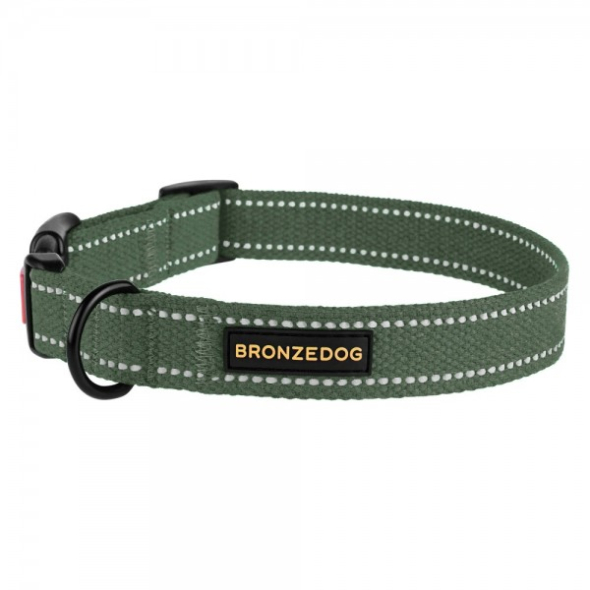 Нашийник для Собак Bronzedog Брезент Хакі, розмір M - 2