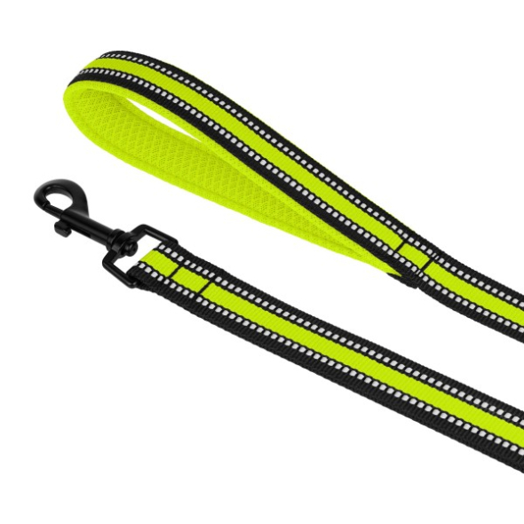 Повідець для собак BronzeDog Mesh лимонний 2 в 1, розмір L - 1