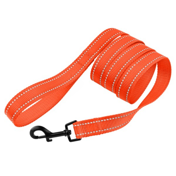 Поводок для собак BronzeDog Active со светоотражением коралловый, размер L - 1
