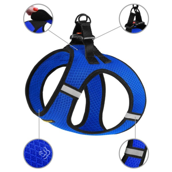 Barksi Mesh Vest Шлея для собак з 3D сіткою синя, розмір L - 3