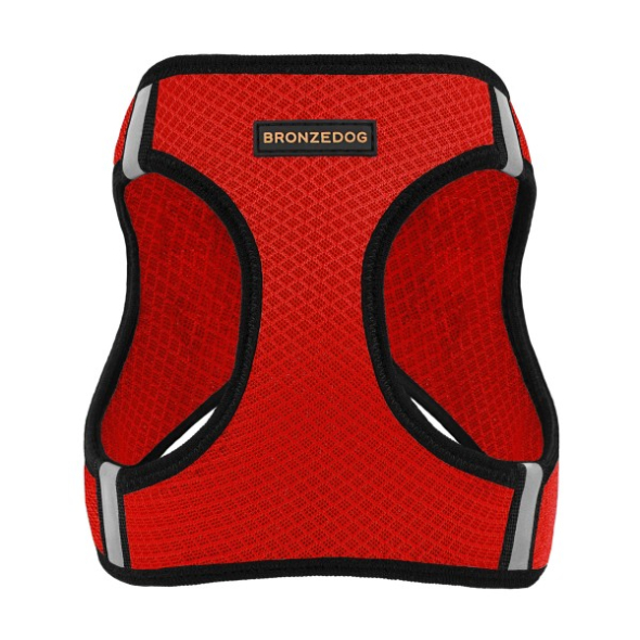 Шлея для собак BronzeDog Mesh Vest з 3D сіткою червона, розмір S - 1