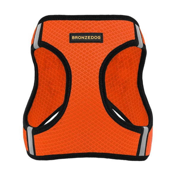 Шлея для собак BronzeDog Mesh Vest с 3D сеткой оранжевая, размер S - 1