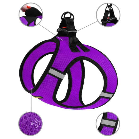 Barksi Mesh Vest Шлея для собак з 3D сіткою фіолетова, розмір XS - 3