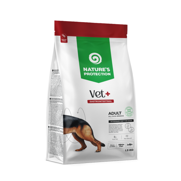 Nature's Protection Superior Care Veterinary Diet Gastrointestinal White Fish Adult All Breeds Сухий беззерновий корм для собак при захворюваннях ШКТ з білою рибою, 1,5 кг