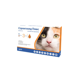 Stronghold Plus (Cтронгхолд Плюс) Краплі від бліх, кліщів і глистів для котів вагою 2,5  - 5 кг, 1 піпетка