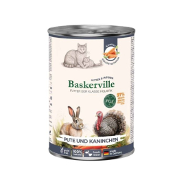 Baskerville FOS Kitten&amp;Mother Pute und Kaninchen Влажный корм для котят и кошек в период лактации индейка и кролик с морковью, 400 г
