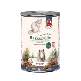 Baskerville FOS Monoprotein Pferd Влажный корм для кошек с чувствительным пищеварением конина с клюквой, 400 г