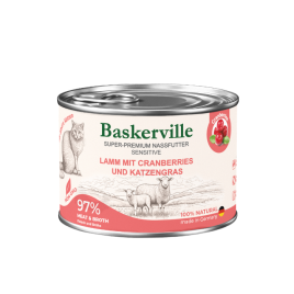 Baskerville Sensitive Lamm Mit Preiselbeeren Влажный корм для кошек ягненок с клюквой и кошачьей мятой, 200 г