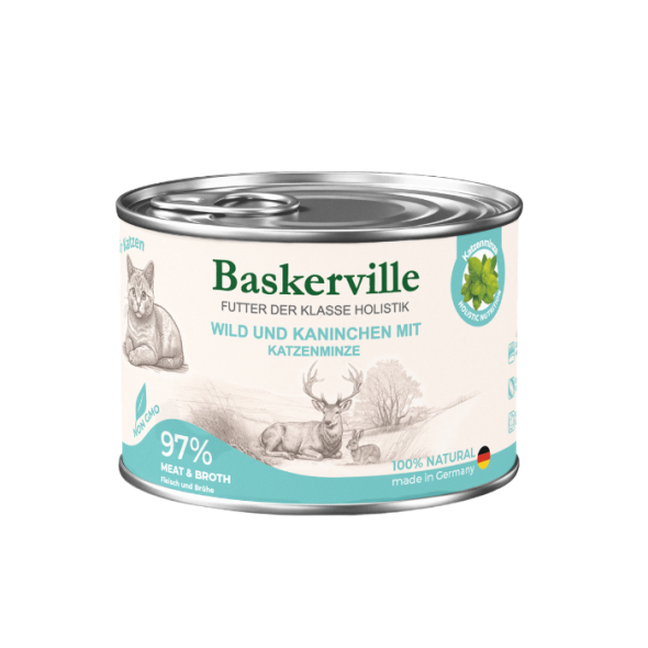 Baskerville Holistic Wild und Kaninchen Вологий корм для котів оленина з кроликом, 200 г