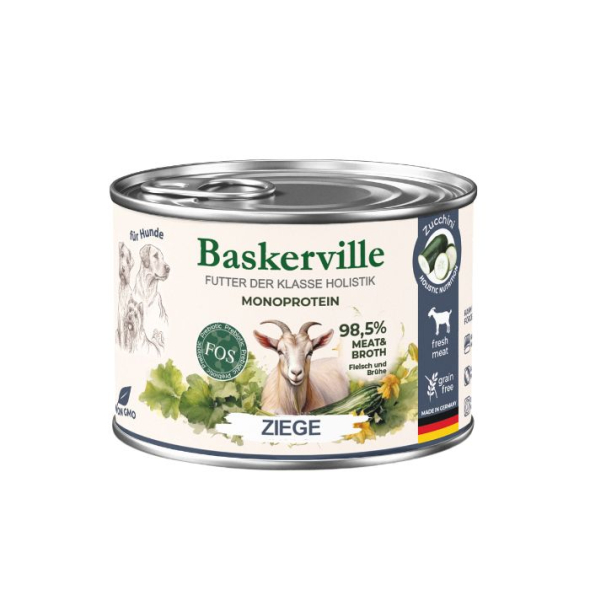 Baskerville FOS Sensitive Monoprotein Ziege Вологий корм для собак з чутливим травленням коза з цукіні, 200 г