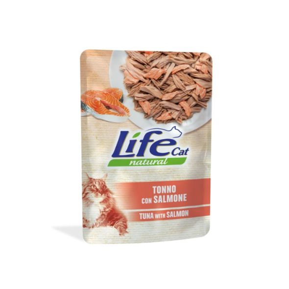 LifeCat Влажный корм для кошек Тунец с лососем в желе 70 г
