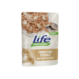 LifeCat Влажный корм для кошек Тунец с морским окунем в желе 70 г