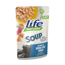 LifeCat Суп для кошек с лососем в бульоне с тунцом, 60 г