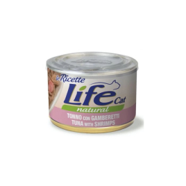 LifeCat le Ricette Влажный корм для кошек Тунец с креветками 150 г