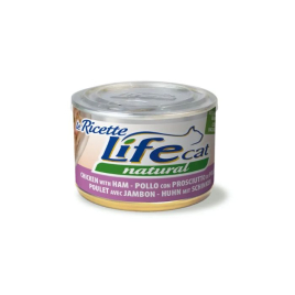 LifeCat le Ricette Влажный корм для кошек Куриное филе с ветчиной и стручковой фасолью 150 г