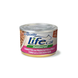 LifeCat le Ricette Влажный корм для кошек Тунец с куриной ветчиной 150 г