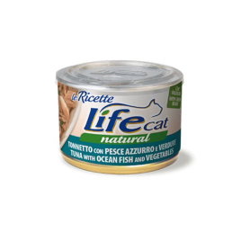 LifeCat le Ricette Влажный корм для кошек Тунец с океанической рыбой и овощами 150 г