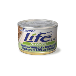 LifeCat le Ricette Влажный корм для кошек Тунец с креветками и мидиями 150 г