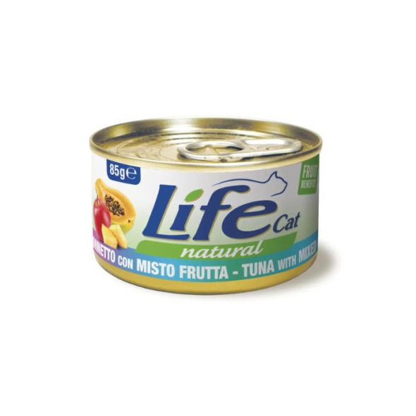 LifeCat Вологий корм для котів Тунець з фруктовим міксом 85 г