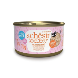 Schesir Baby Chicken With Salmon Влажный корм для котят курица с лососем в бульоне, 70 г