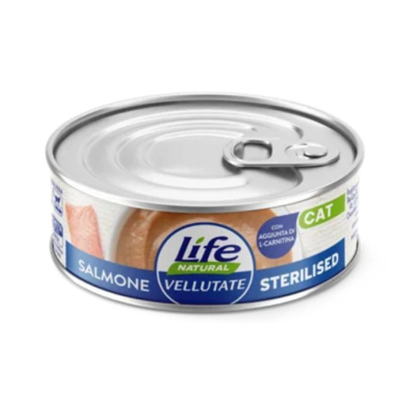 LifeCat Vellutate Вологий корм для стерилізованих котів з лососем, 70 г