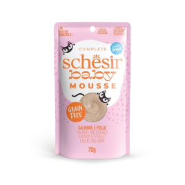 Schesir Baby Salmon and Chicken Влажный корм для котят мусс из лосося и курицы пауч, 70 г