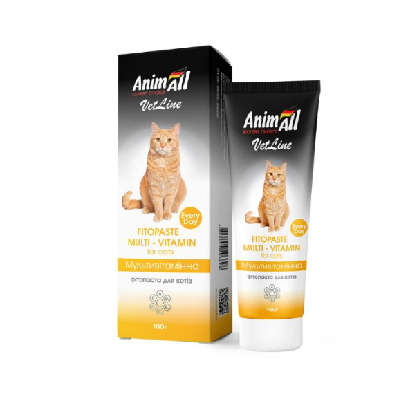 AnimAll VetLine Multi-vitamin Фитопаста мультивитаминная для кошек, 100 г