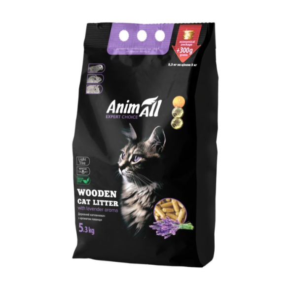 AnimAll Наполнитель древесный, с ароматом лаванды 5,3 кг - 2