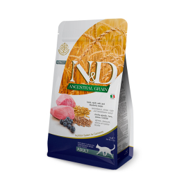 Farmina N&amp;D Ancestral Grain Lamb&amp;Blueberry Cat Adult Сухой корм с ягненком и черникой для кошек, 5 кг