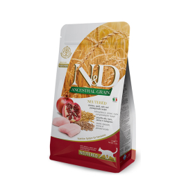 Farmina N&amp;D Ancestral Grain Chicken&amp;Pomegranate Cat Adult Neutered Сухий корм з куркою і гранатом для стерилізованих котів, 10 кг